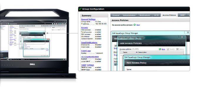 Serie de Dell EqualLogic PS6210 — software avanzado que facilita a la gestión